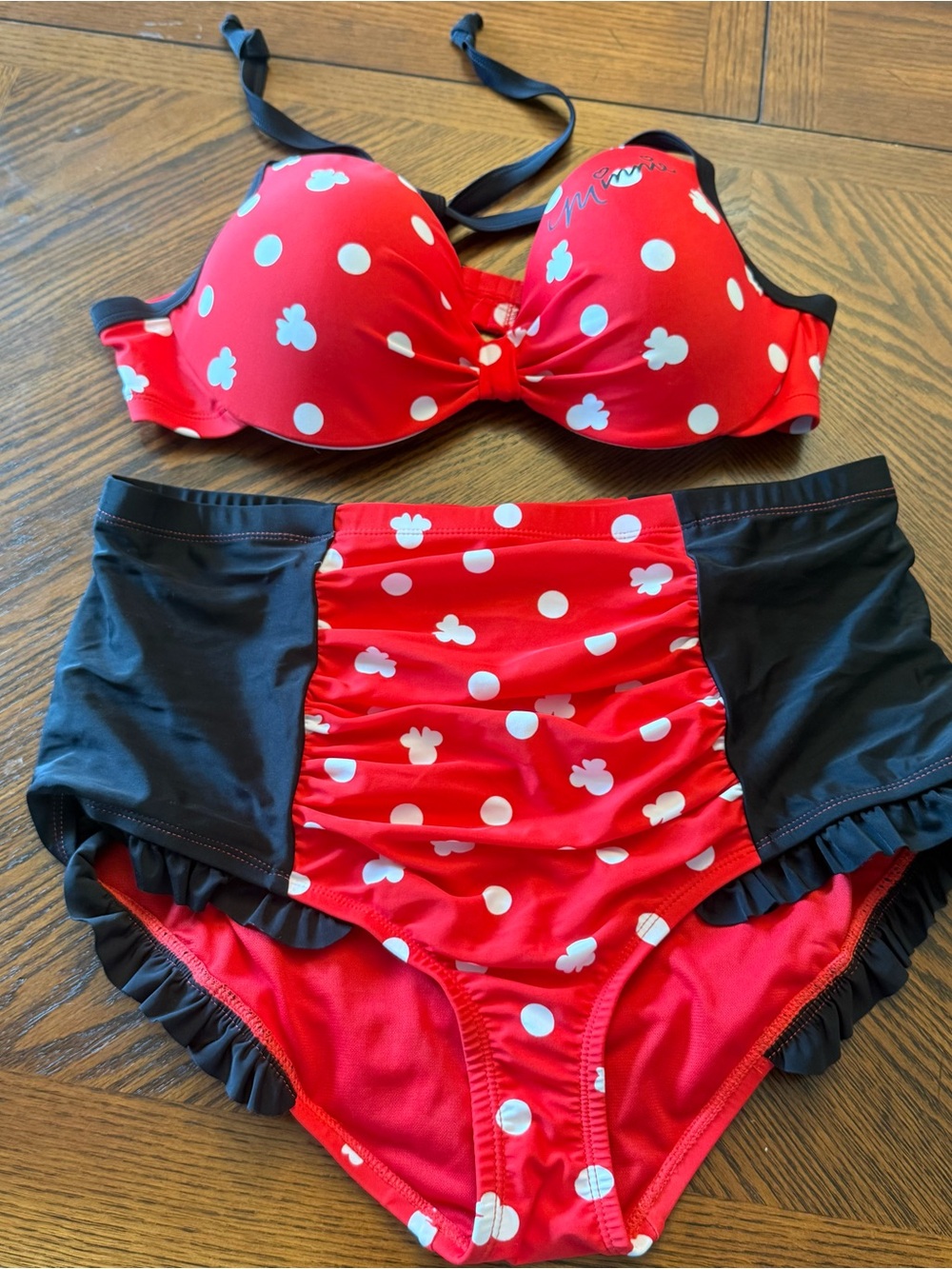 Disney Minnie Mouse Polka Dot Print Bikini Swim Suit Plus Size Hot Topic